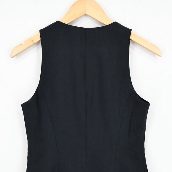 Madewell Scoopneck Cutaway Vest Drapey Twill True Black Size 0 NWT - Picture 6 of 8